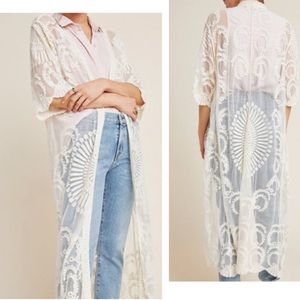 NWT Anthropologie “Do Everything in Love” Cream Kimono Capes
